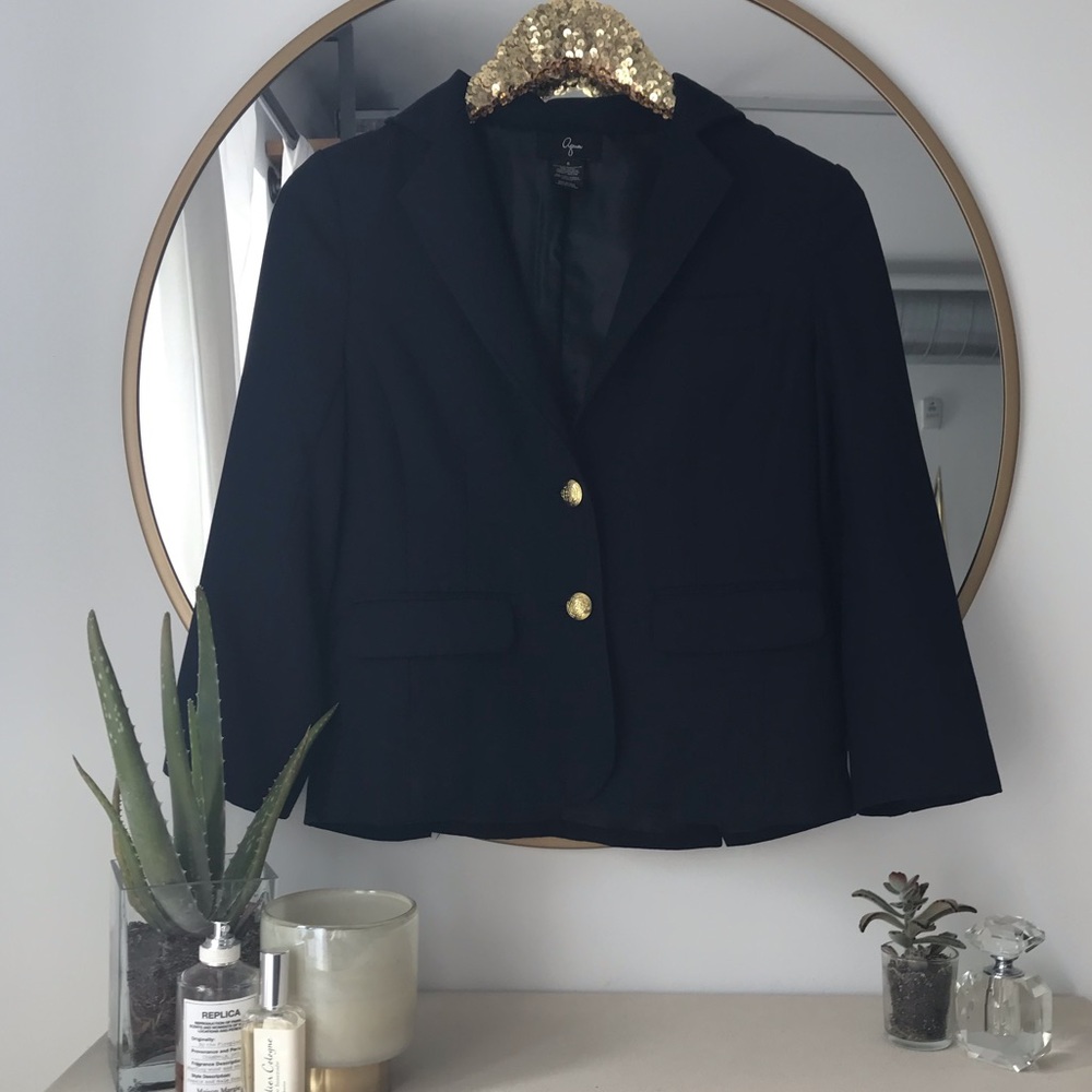 Aqua Navy Fitted Blazer
